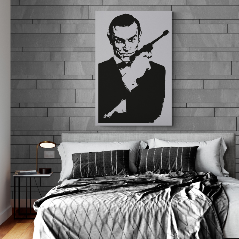 james bond poster, james bond movie poster, 007 movie poster, framed poster, frontal image