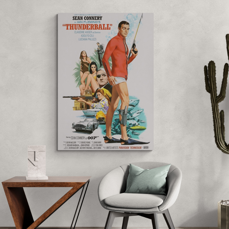 james bond poster, james bond movie poster, 007 movie poster, framed poster, frontal image