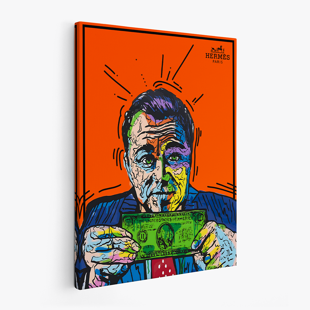 modern pop art , modern art pop art, hypebeast posters, luxury wall art, fashion wall art, Hype beast art, hypebeast wall art ,Alec monopoly wall art, Alec monopoly print, jordan belfort wall art, wolf of wall street art, wolf of wall street poster, Leonardo di caprio wall art