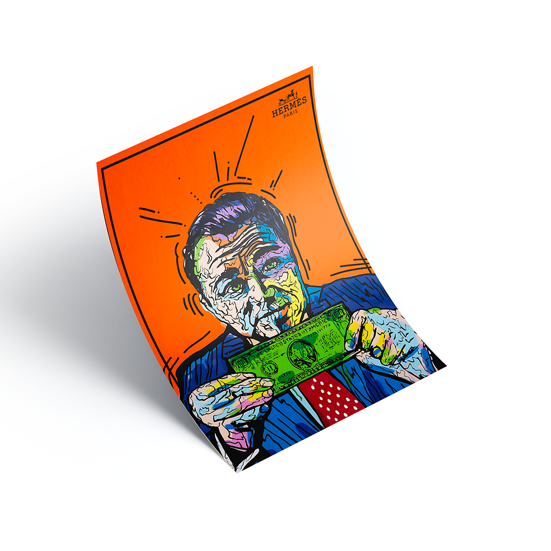 modern pop art , modern art pop art, hypebeast posters, luxury wall art, fashion wall art, Hype beast art, hypebeast wall art ,Alec monopoly wall art, Alec monopoly print, jordan belfort wall art, wolf of wall street art, wolf of wall street poster, Leonardo di caprio wall art