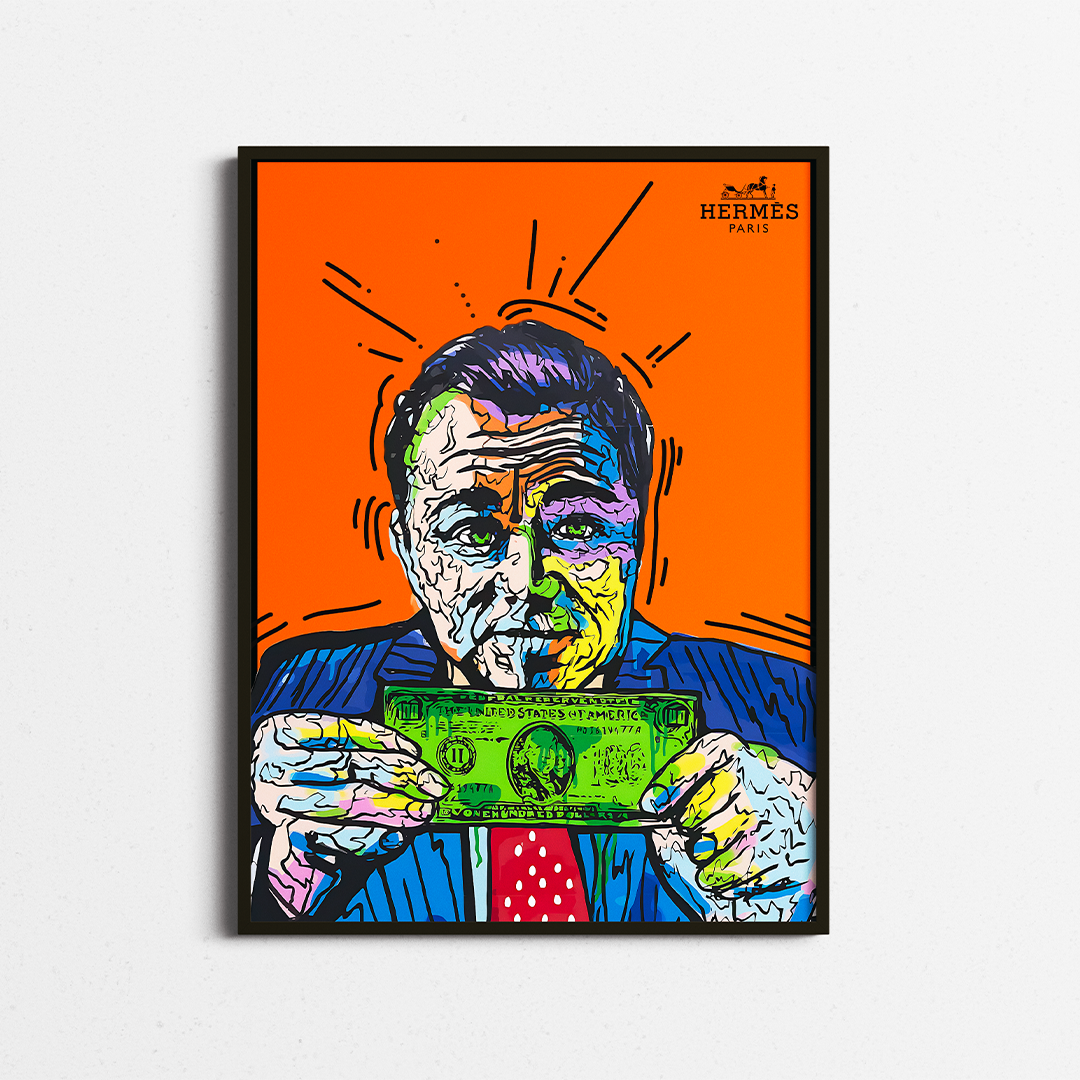 modern pop art , modern art pop art, hypebeast posters, luxury wall art, fashion wall art, Hype beast art, hypebeast wall art ,Alec monopoly wall art, Alec monopoly print, jordan belfort wall art, wolf of wall street art, wolf of wall street poster, Leonardo di caprio wall art