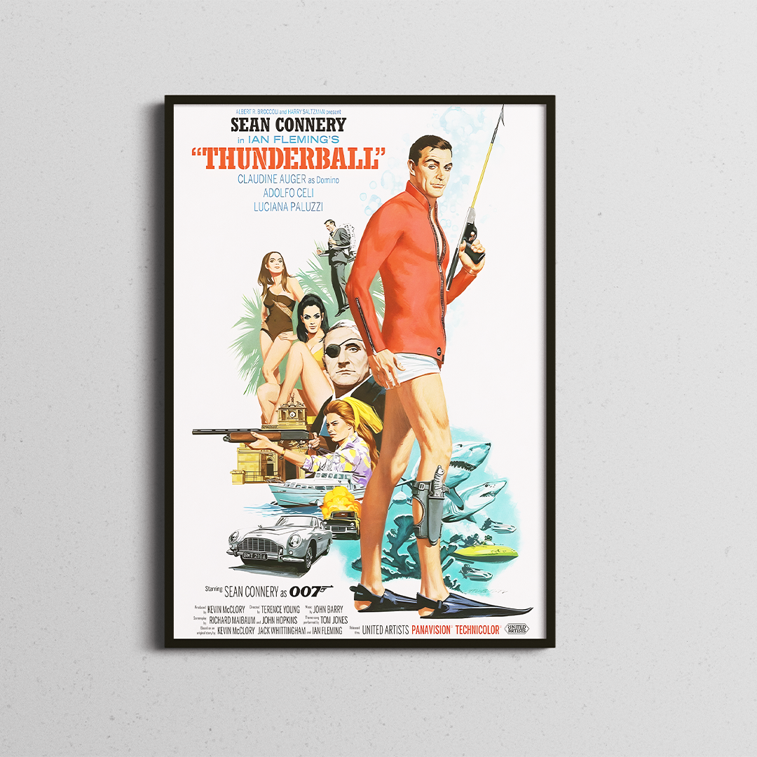 James Bond Thunderball 007 Movie Poster Vintage