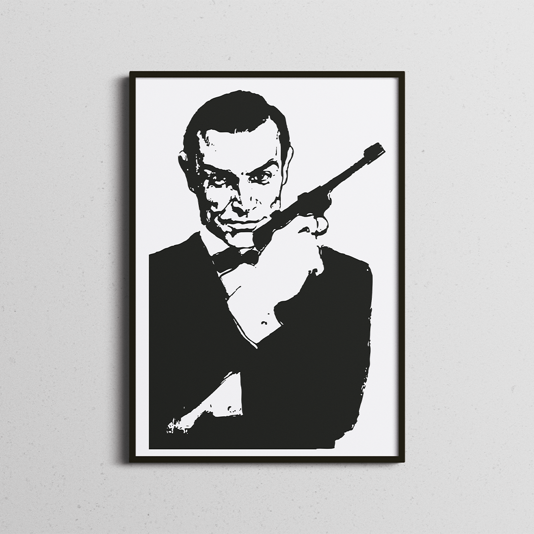 James Bond Movie Poster 007 drawing
