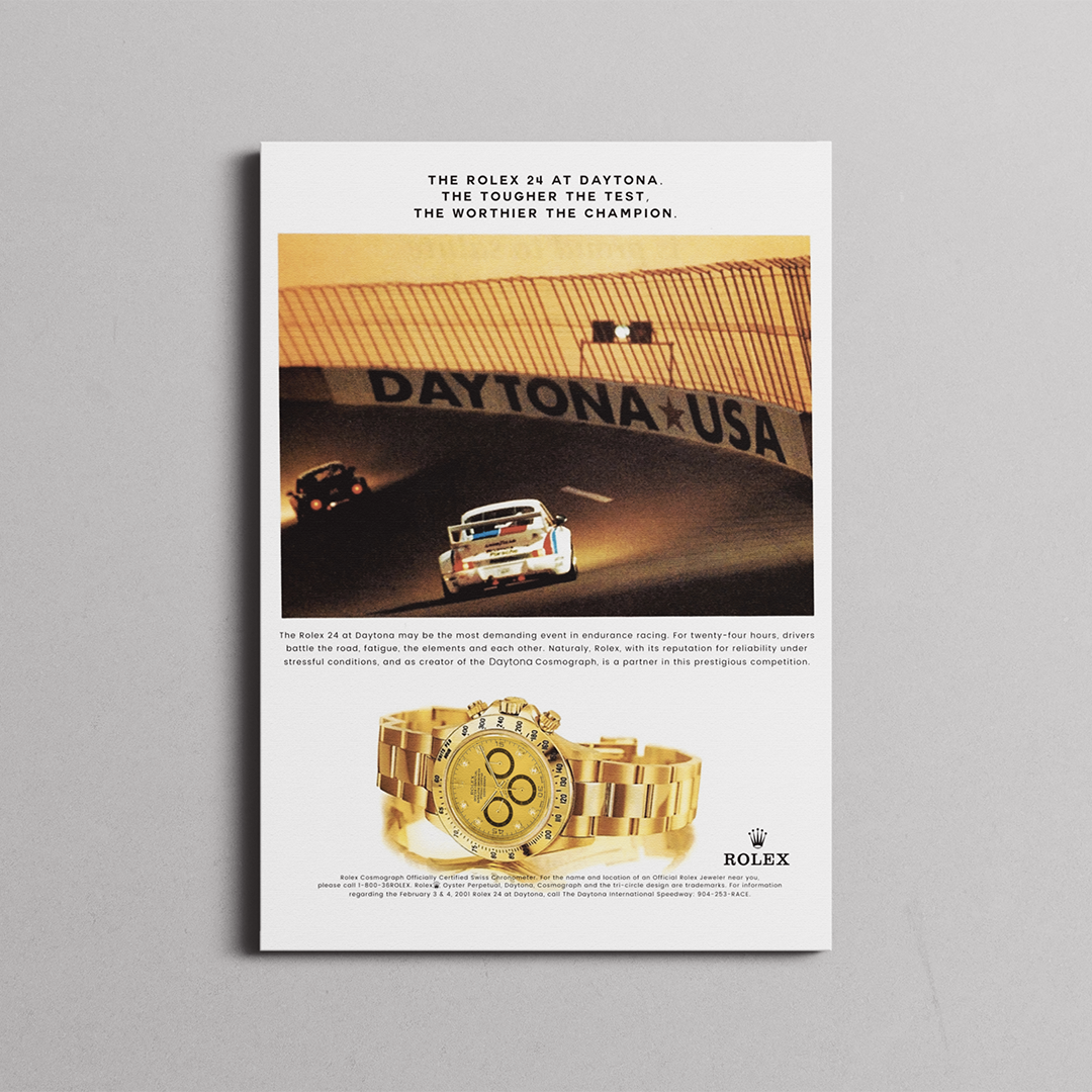 Rolex Daytona Gold poster Rolex Vintage Ads