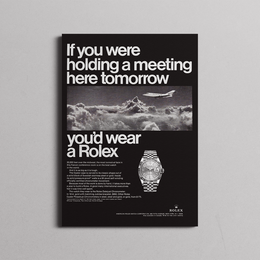 Datejust Vintage Poster Unveil Unique luxury watch Ads and Wall