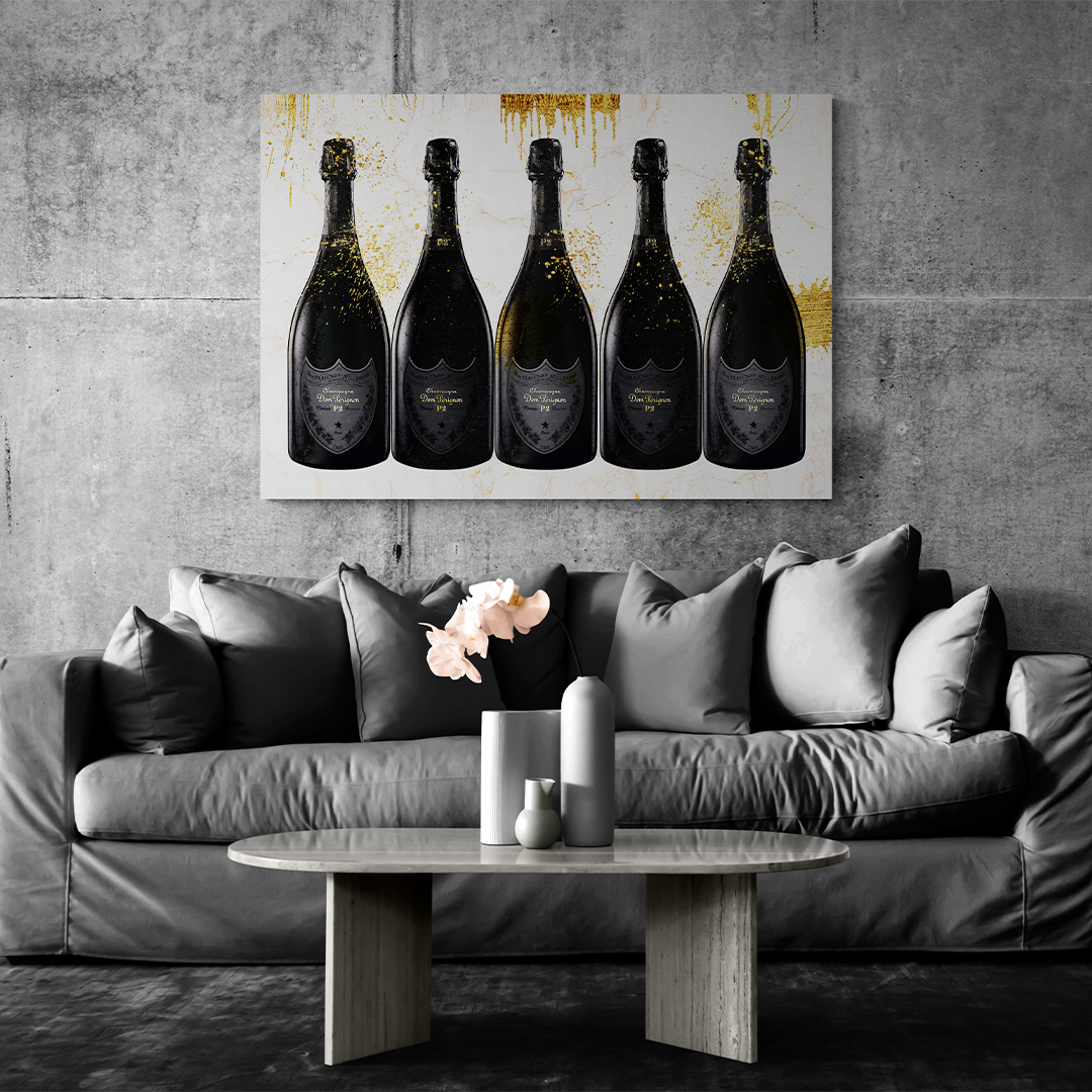 champagne painting, champagne art , champagne wall art ,champagne artwork, champagne bottle artwork , dom perignon art , dom perignon artwork , champagne wall decor, dom perignon poster, frontal