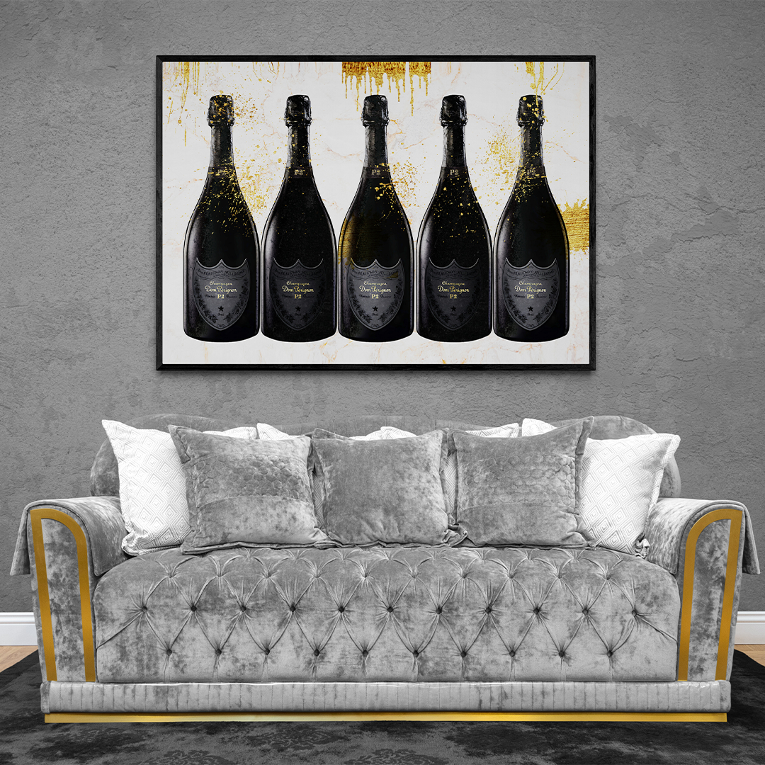 champagne painting, champagne art , champagne wall art ,champagne artwork, champagne bottle artwork , dom perignon art , dom perignon artwork , champagne wall decor, dom perignon poster, frontal