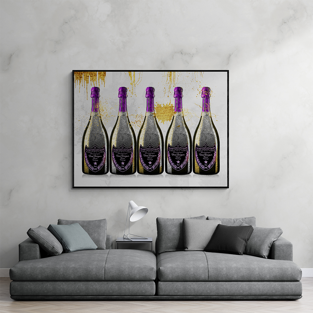 champagne painting, champagne art , champagne wall art ,champagne artwork, champagne bottle artwork , dom perignon art , dom perignon artwork , champagne wall decor, dom perignon poster, frontal