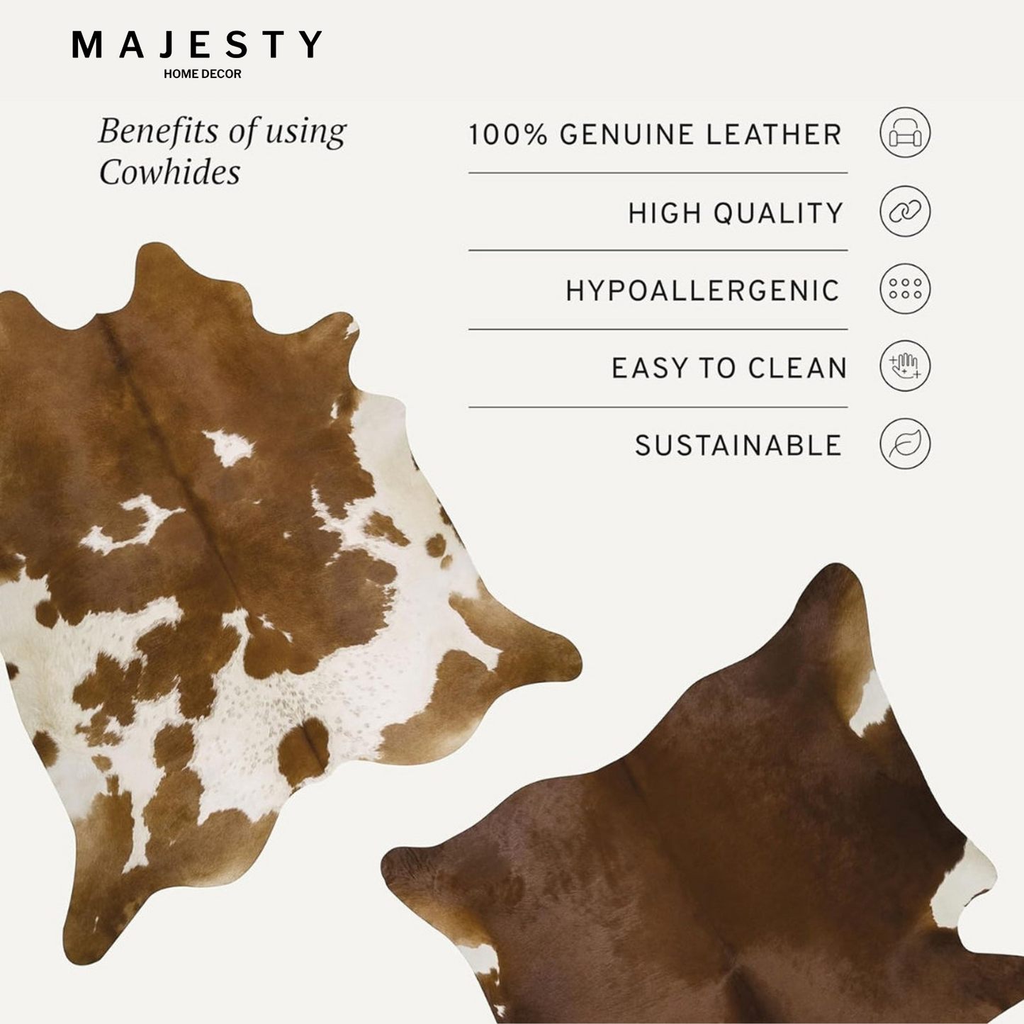 Grey and white cowhide rug