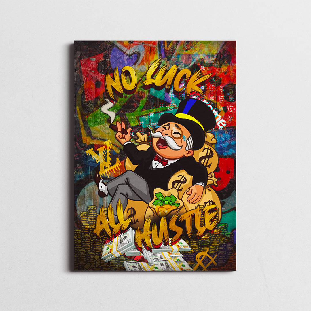 No Luck All Hustle- Motivational Wall Art for Office for
