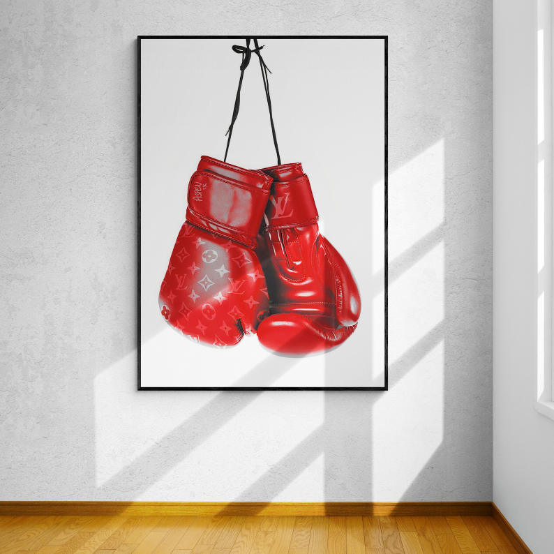 Fashion wall decor, Louis Vuitton print, hype beast art, modern pop art, designer wall art canvas, fashion art, black framed poster, frontal image