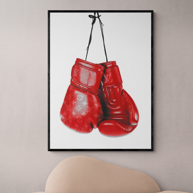 Fashion wall decor, Louis Vuitton print, hype beast art, modern pop art, designer wall art canvas, fashion art, black framed poster, frontal image