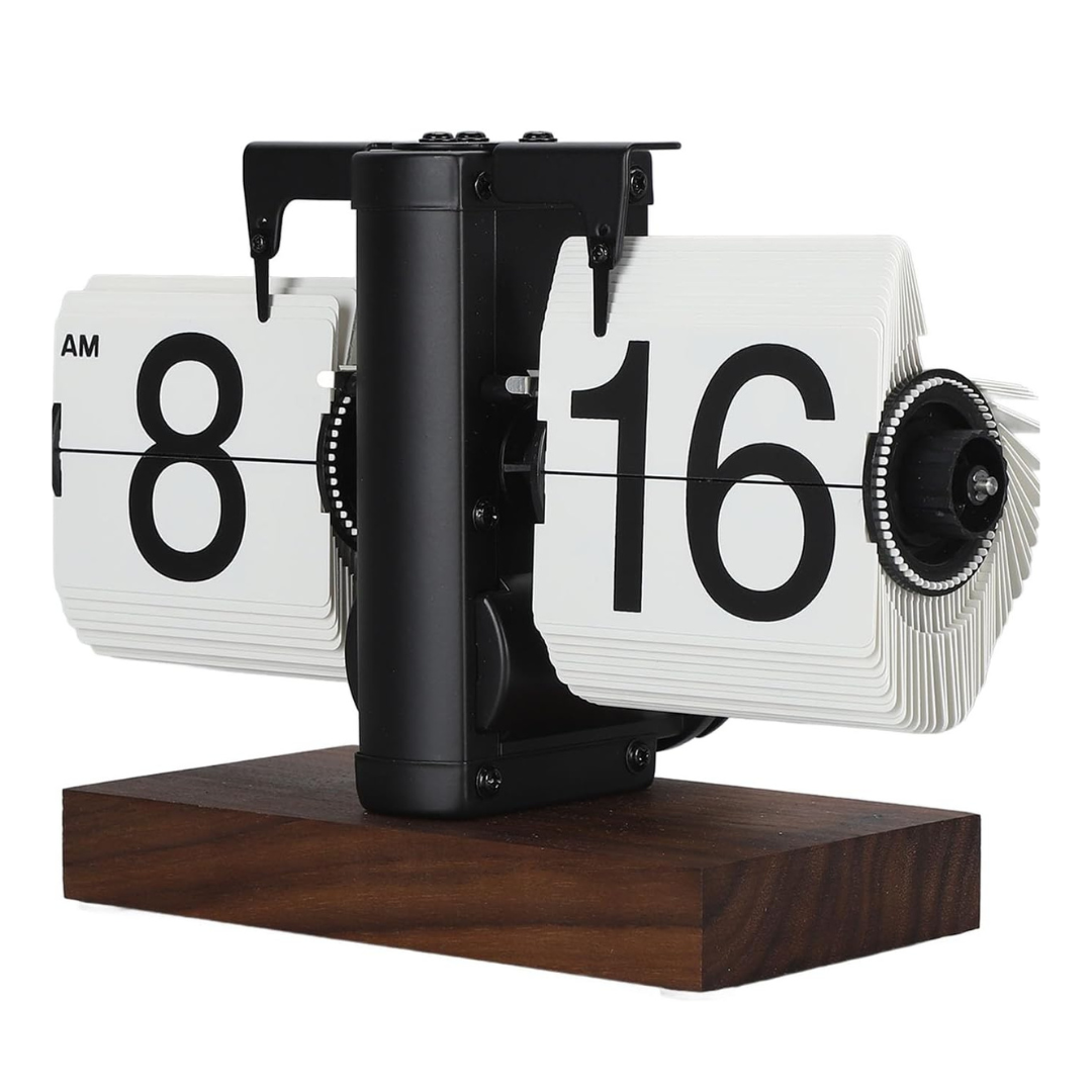 White Wooden Flip Clock