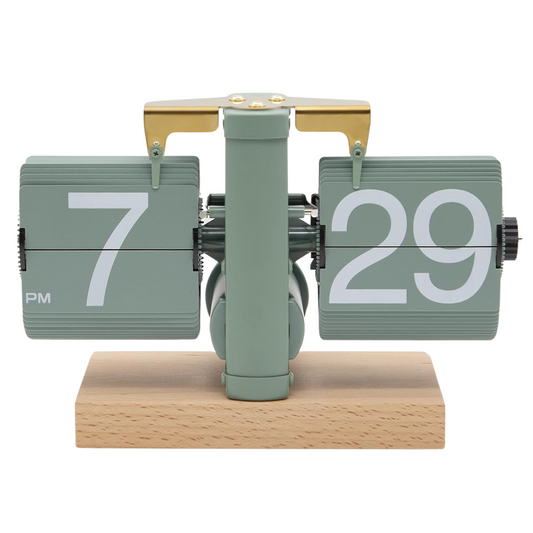 Green Wooden Flip Clock