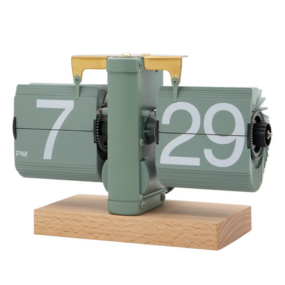 Green Wooden Flip Clock