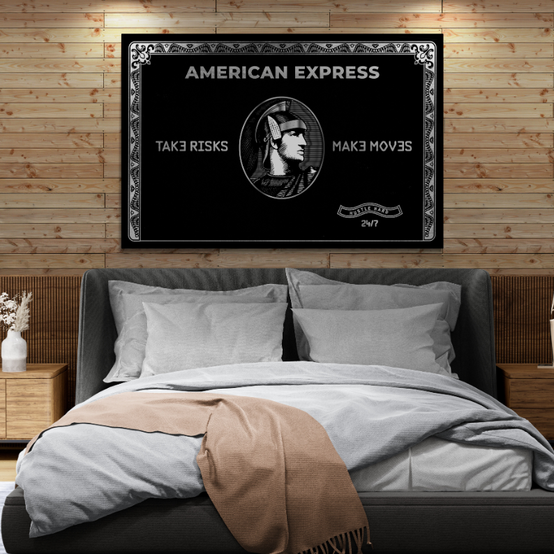 American Express Wall Art, Inspirational posters, success wall art, canvas, black framed poster, frontal image