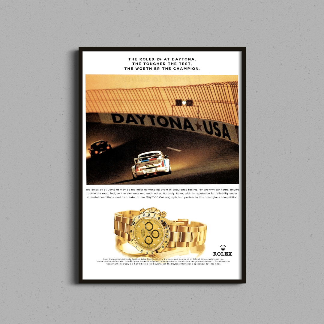 Rolex Daytona Gold poster - Rolex Vintage Ads