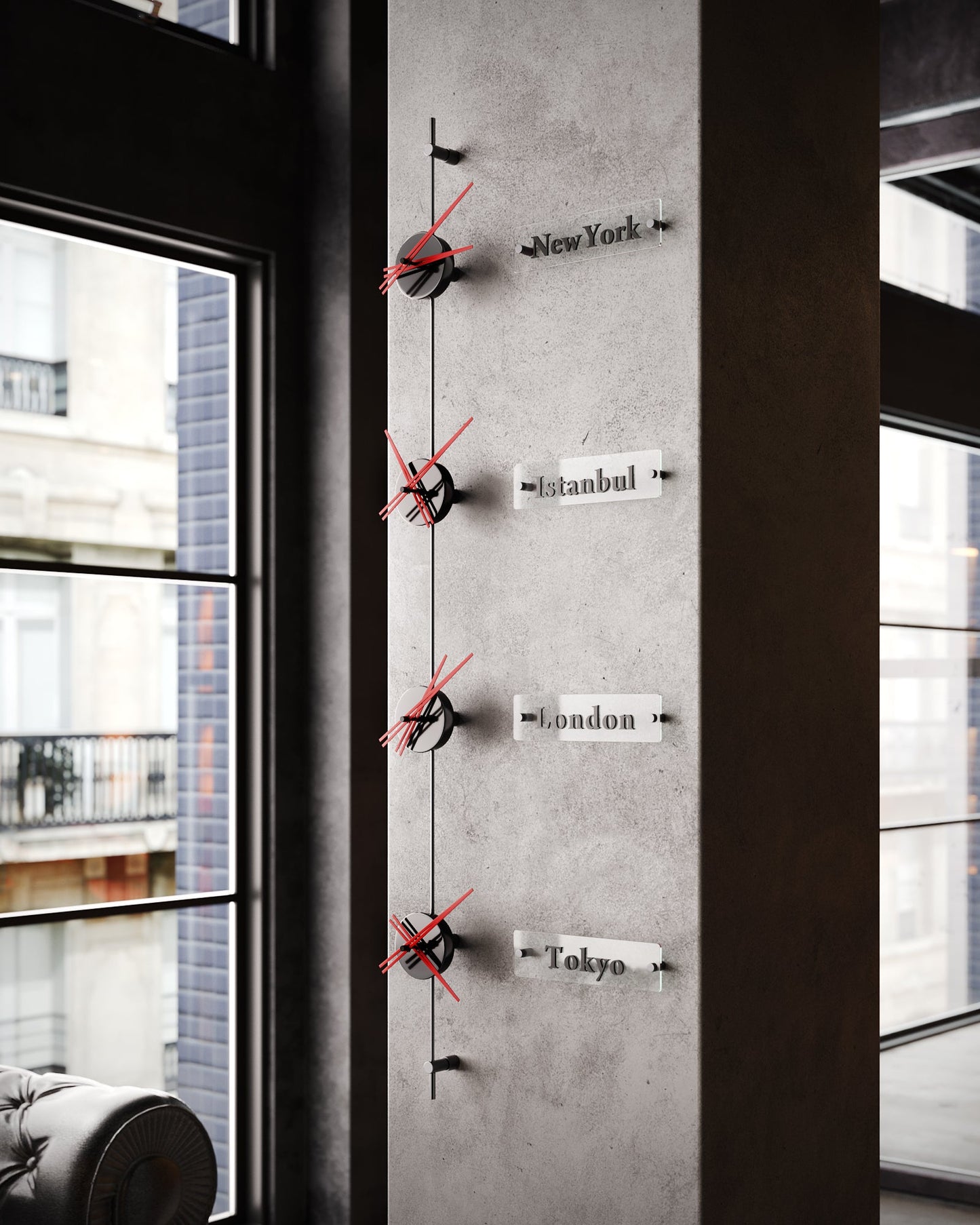 analog wall clock world clock 