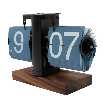 Blue Wooden Flip Clock