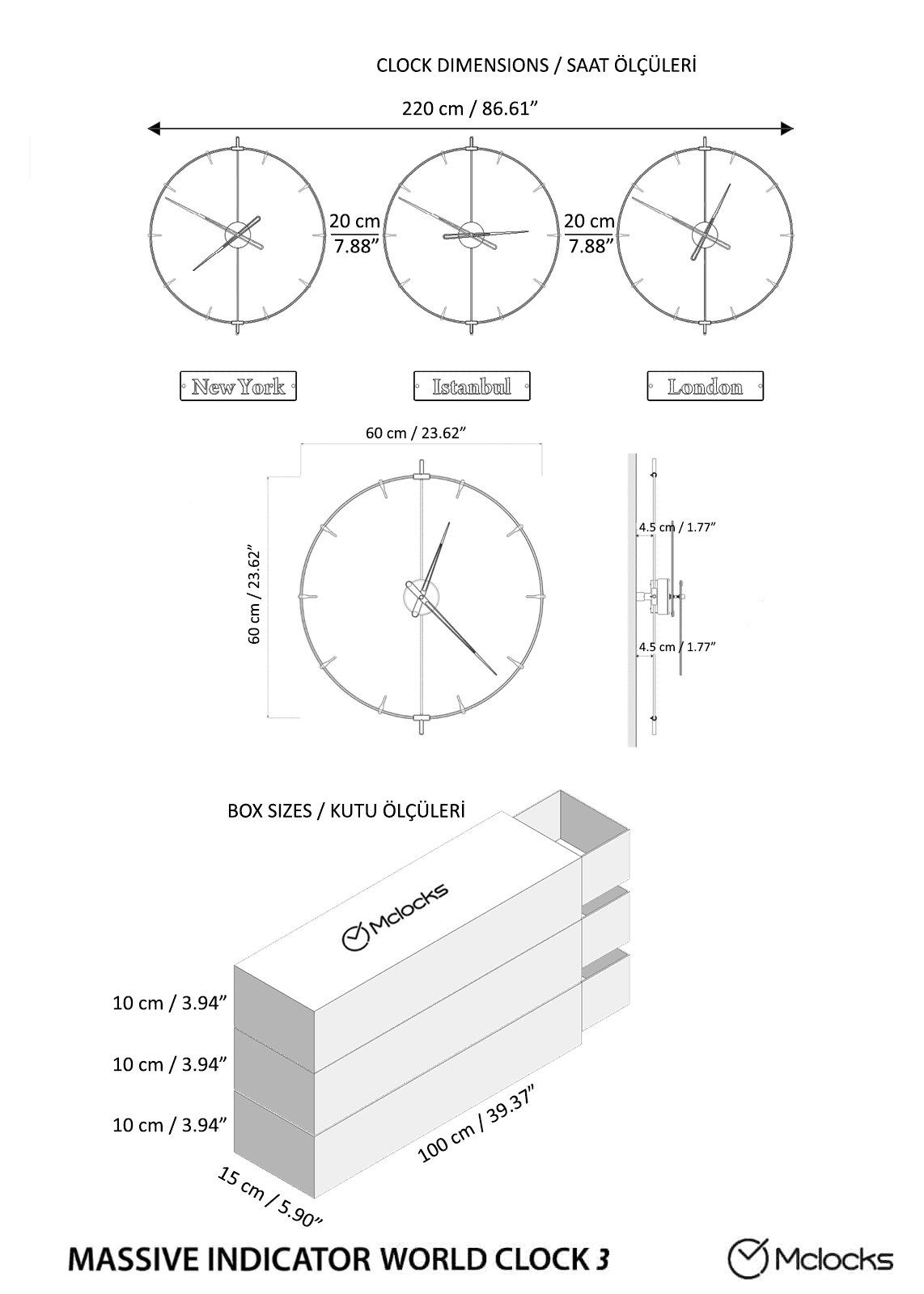 world clocks dimensions