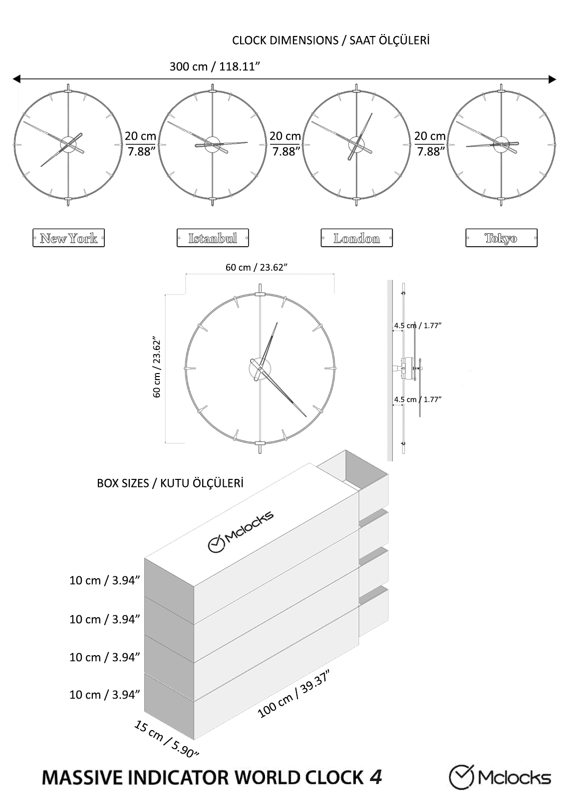 world clock dimesions