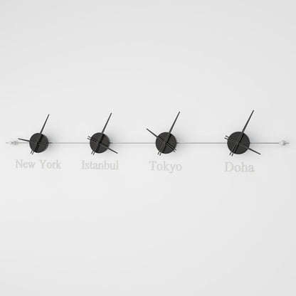 analog wall clock world clock black