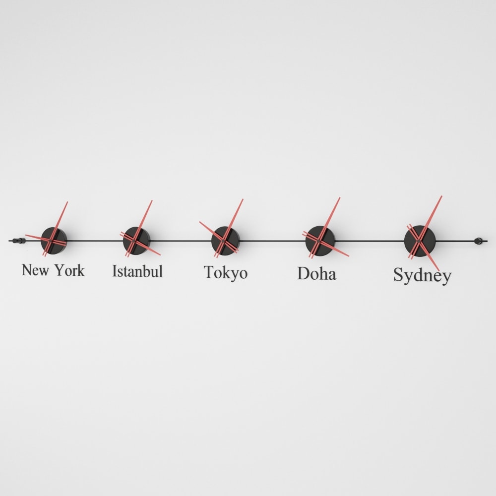 analog wall clock world clock 