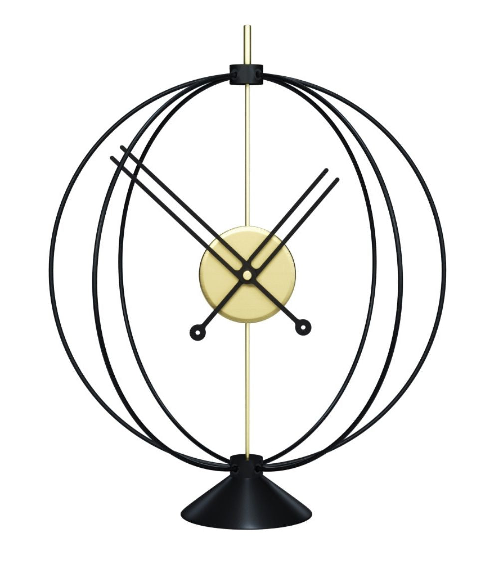 desk clock atom 16 inches gold