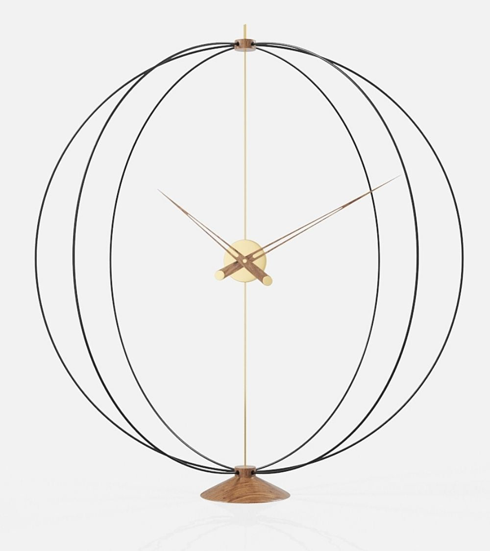 gold modern floor clock atom 35 inches