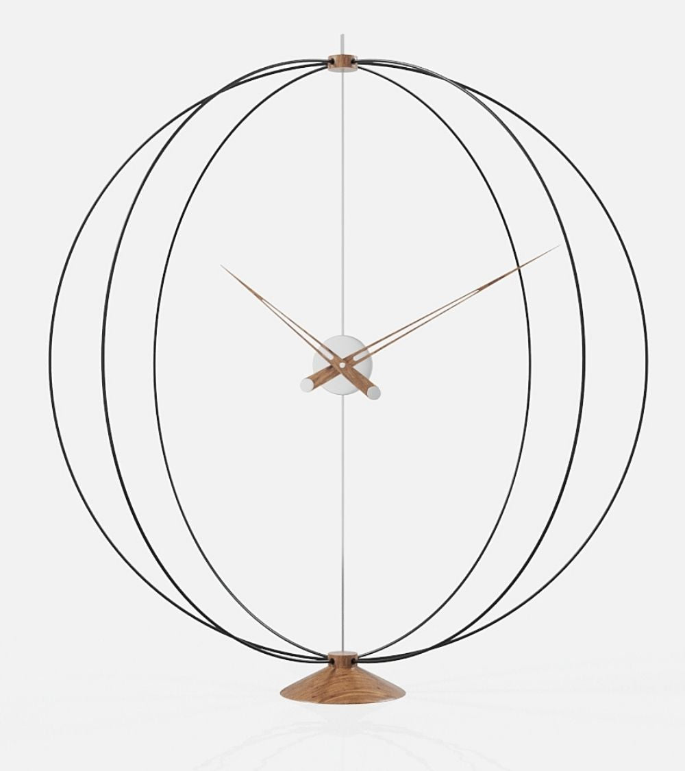 silver modern floor clock atom 35 inches