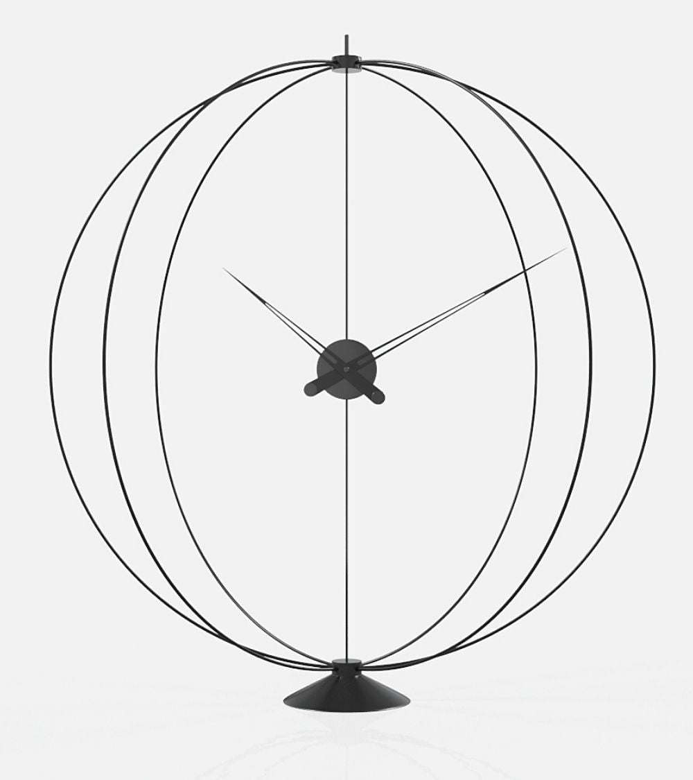 black modern floor clock atom 35 inches