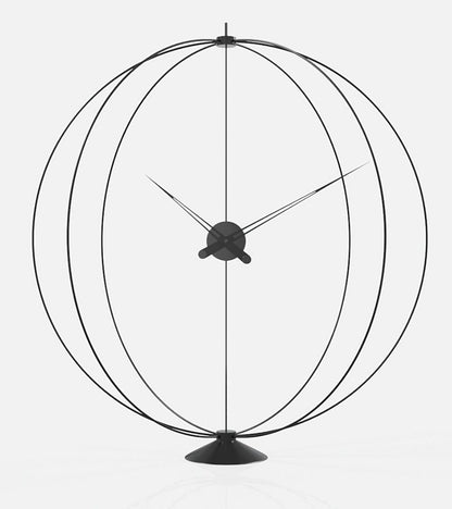 black modern floor clock atom 35 inches