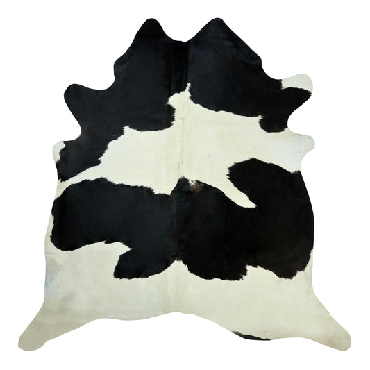 Black and white cowhide rug