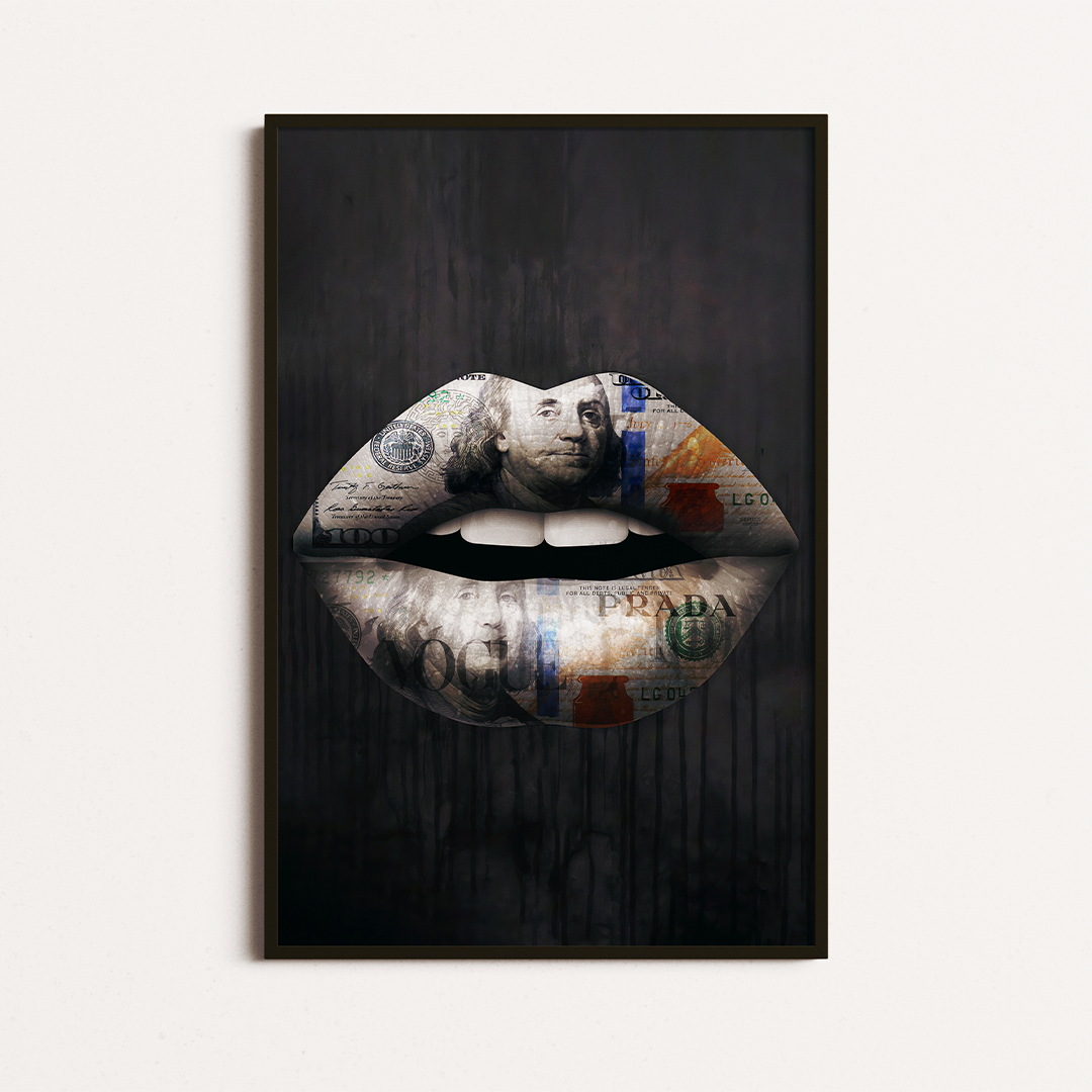 dollar lips, fashion art, fashion poster, modern pop art , modern art pop art, hypebeast posters, luxury wall art, fashion wall art, Hype beast art, glamour art , hypebeast painting, Luxury wall painting, Fashion wall decor, designer wall art canvas