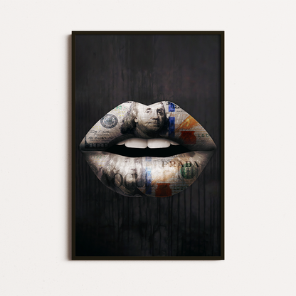 dollar lips, fashion art, fashion poster, modern pop art , modern art pop art, hypebeast posters, luxury wall art, fashion wall art, Hype beast art, glamour art , hypebeast painting, Luxury wall painting, Fashion wall decor, designer wall art canvas