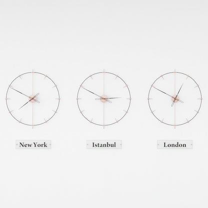 black and rose world clocks are on the white background.