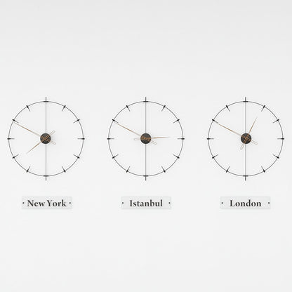 black and red modern world clocks are on the white background.