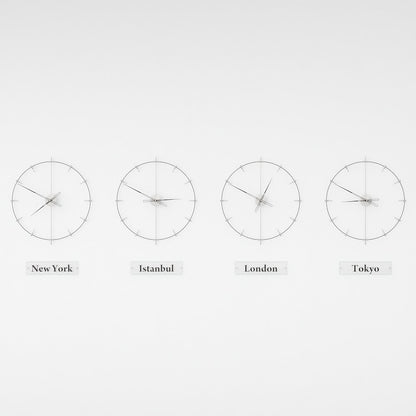 world clocks are on the white background.