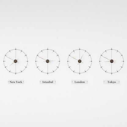 world clocks are on the white background.