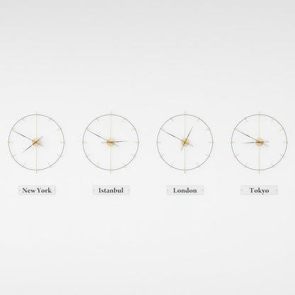 world clocks are on the white background.