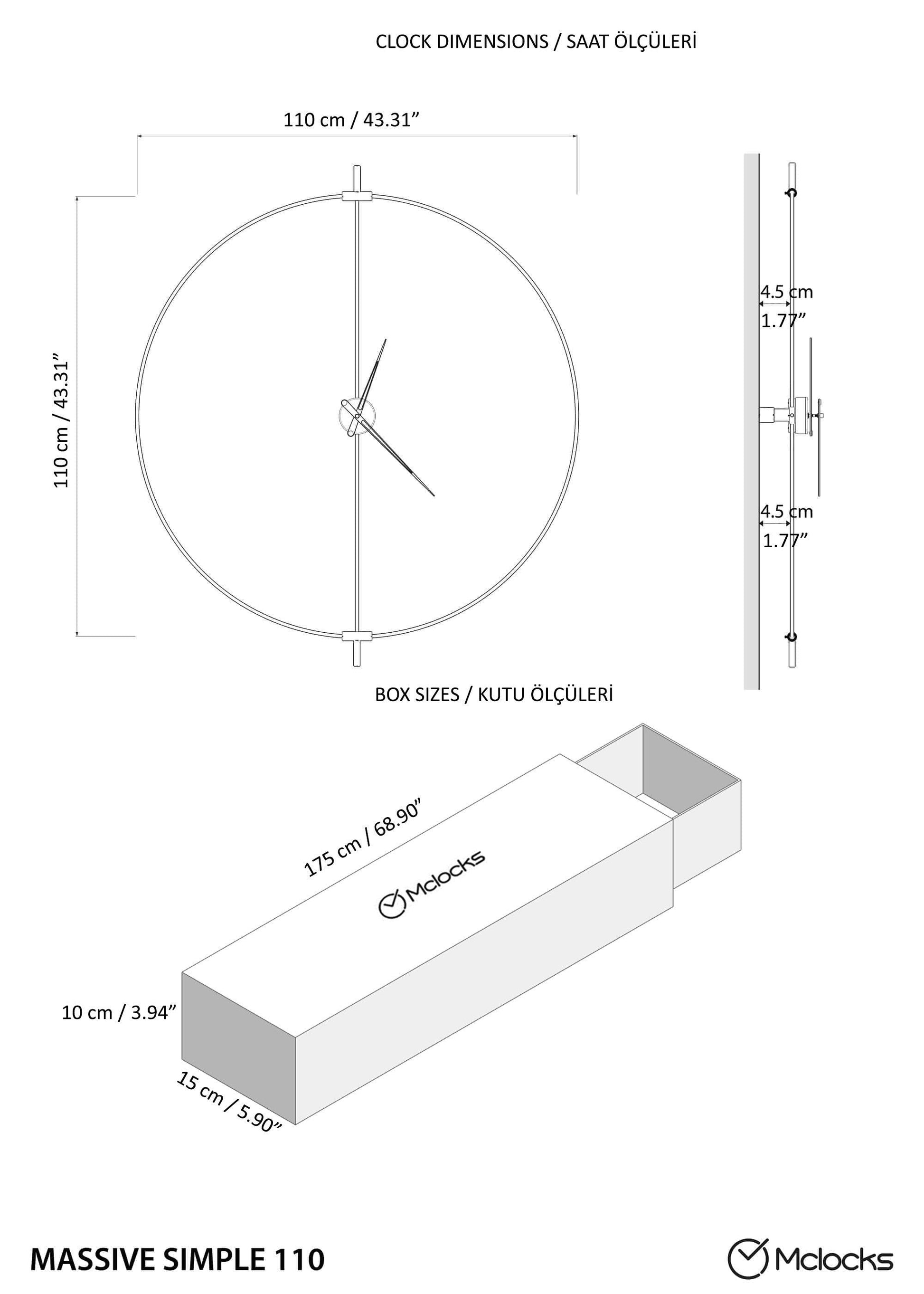 massive simple modern wall clock