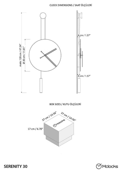 serenity wall clock dimesions