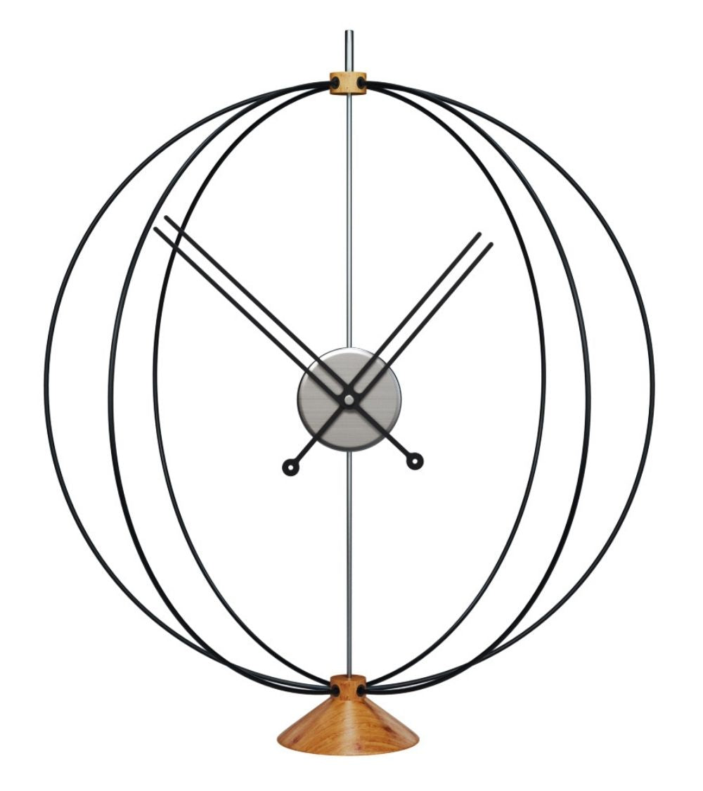 silver small table clock atom 22 inches