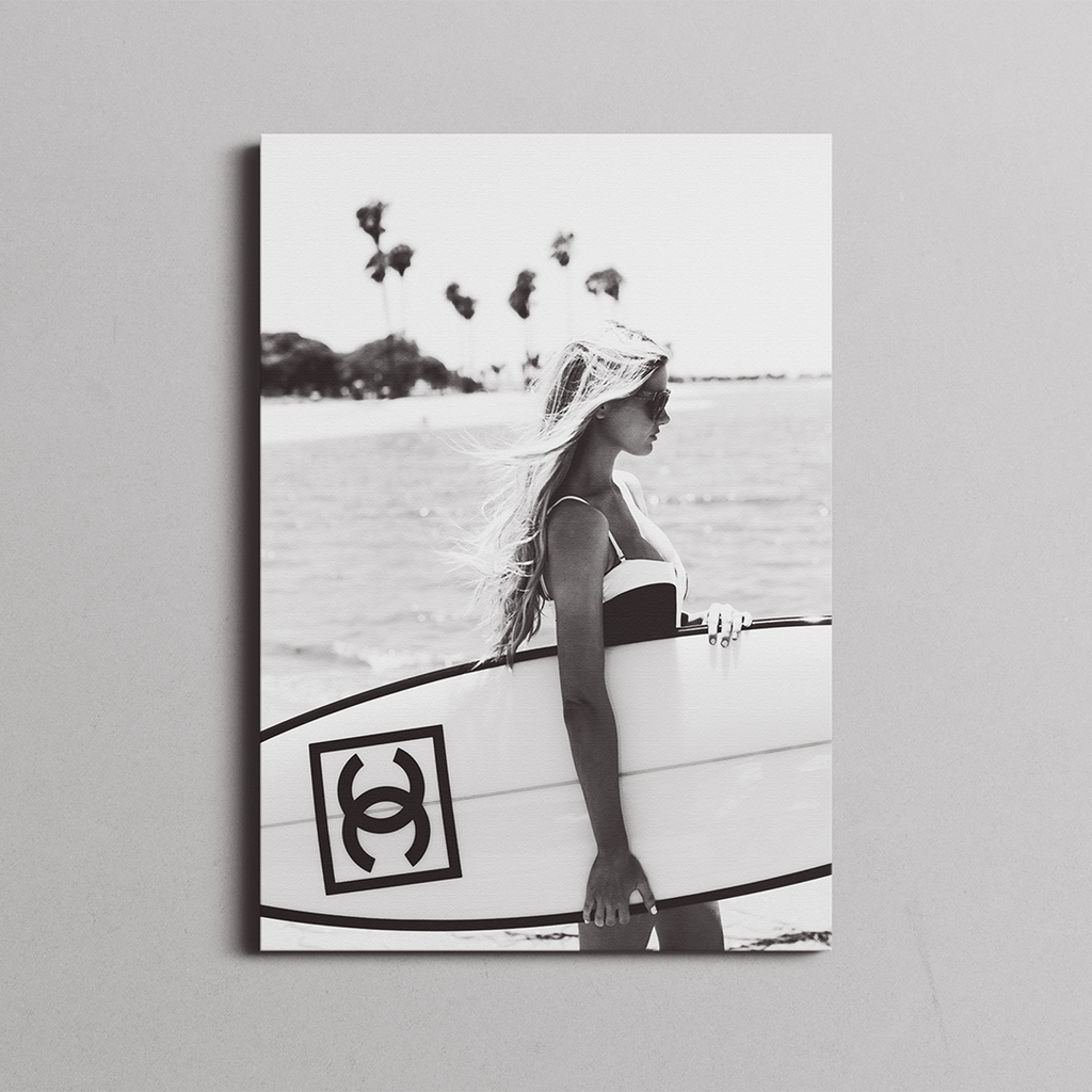 Surfing on Chanel Framed Print