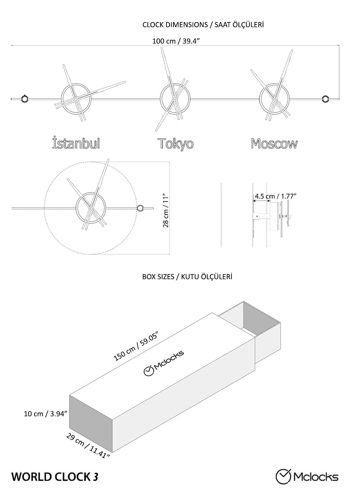 world clock dimensions