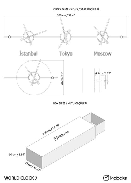 world clock dimensions