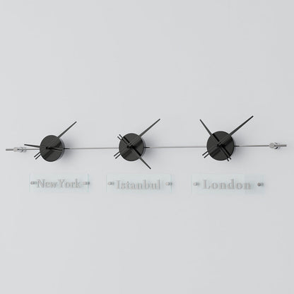 black analog wall clock world clock 