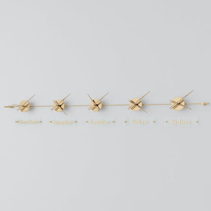 analog wall clock world clock gold