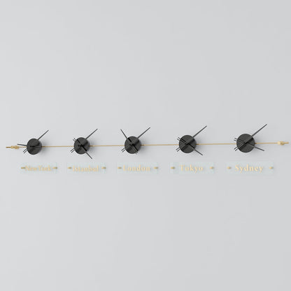 analog wall clock world clock black
